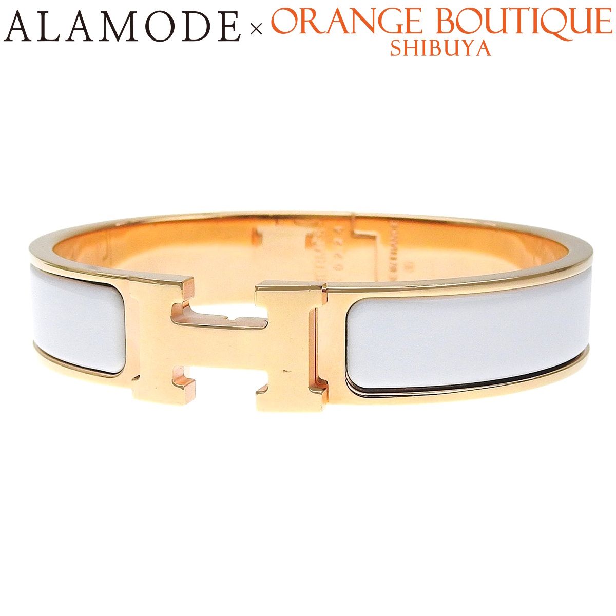 HERMES(エルメス) クリックH PM メタル(GP) バングル ホワイト白 ピンクゴールド レディース 40802206657【中古】【アラモード】