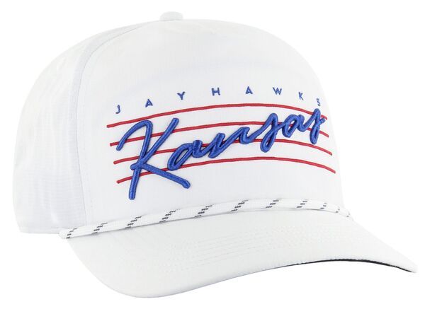 フォーティーセブン メンズ アクセサリー 帽子 ダウン 47 Adult Kansas Jayhawks White Down Burst Hitch Adjustable Hat NoColor ホ