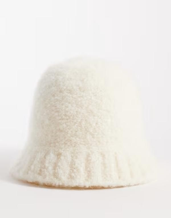 アンドアザーストーリーズ レディース アクセサリー 帽子 ウール Other Stories wool and mohair blend bucket hat WHITE ホワイト