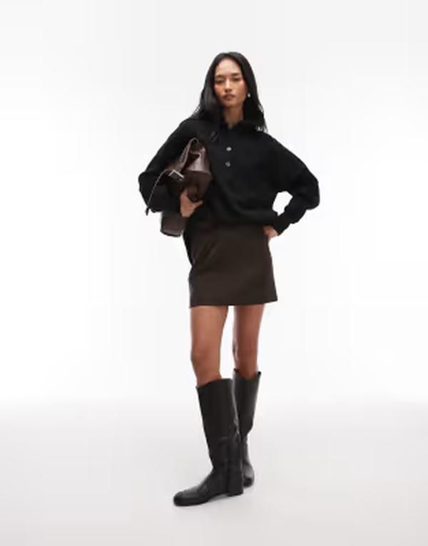 アンドアザーストーリーズ レディース ボトムスカート ミニ Other Stories mini skirt in chocolate BROWN ブラウン