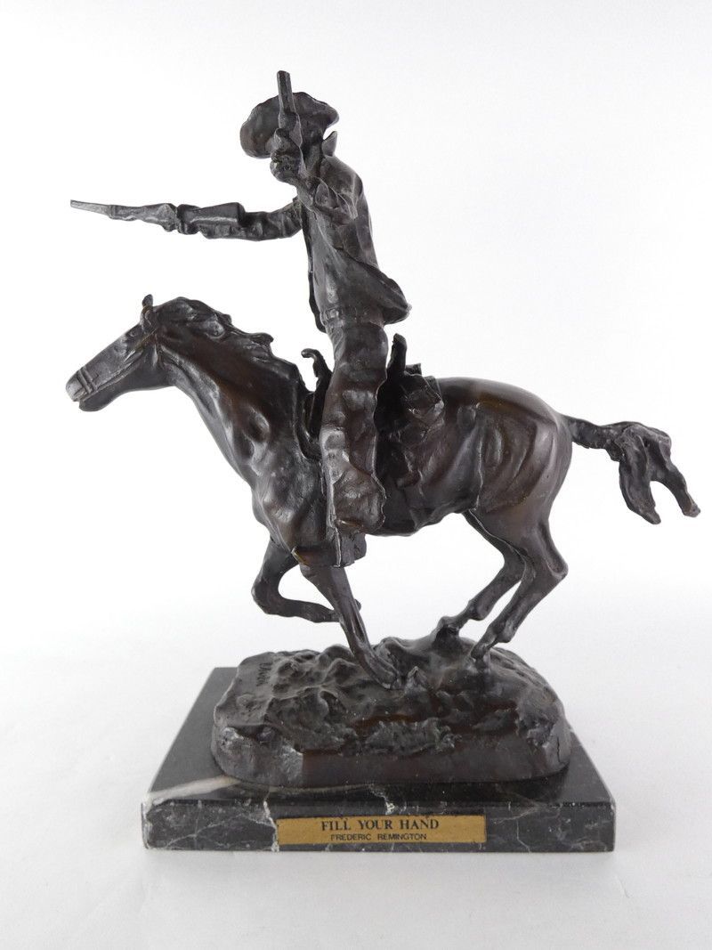 Frederic Remington「FILL YOUR HAND」ブロンズ像 約26cm フレデリック