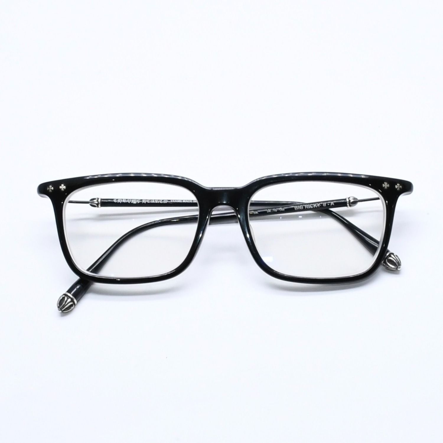 極美品 CHROME HEARTS クロムハーツ BIG RICKY Ⅱ ビッグ リッキー2 伊達メガネ サイズ54□18-148 クロスボール シルバー925 中古 4a005736 84,700円