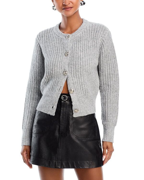 アクア レディース アウター カーディガン AQUA Chunky Stitch Cardigan Exclusive Silver Green グリーン