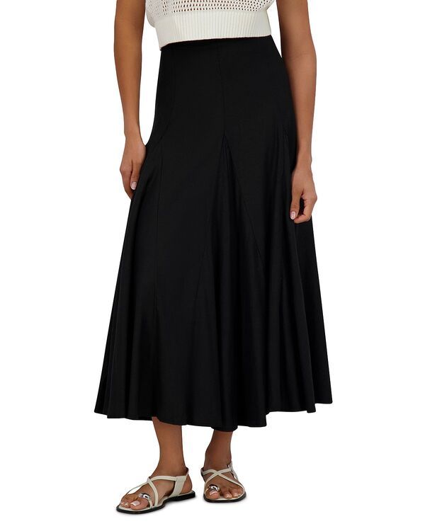 ポイント レディース ボトムスカート リネン Point Linen Gore Skirt Black ブラック