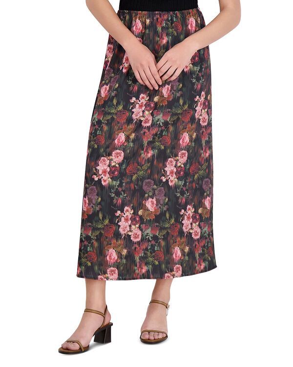 ポイント レディース ボトムスカート フラワー柄 プリント サテン マキシ フラワー Point Satin Floral Print Maxi Skirt Digital Roses