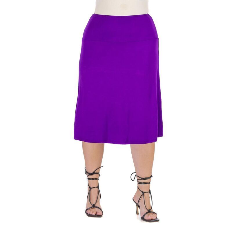 送料無料】24 セブンコンフォート レディース ボトムスカート プラスサイズ ミディ Plusize 24seven Comfort Apparel  Straight Midi Skirt Purple パープ | その他 ２４セブンコンフォート レディース スカート ボトムス Plus Size Maxi Skirt Purple
