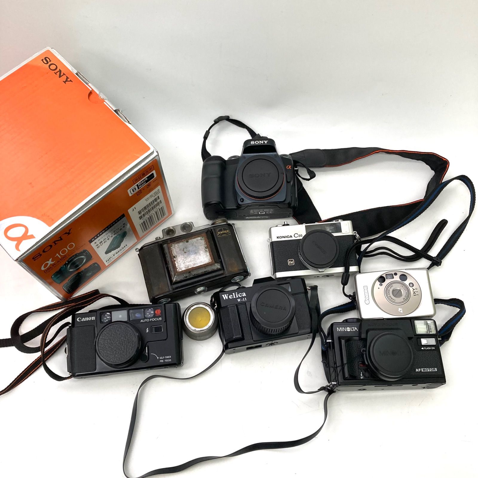 ジャンク　カメラ　Canon Konica MINOLTA カメラまとめ売り】Canon SONY Welica KONICA MINOLTA カメラ フィルム