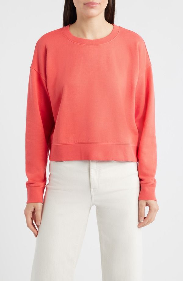 エイリーンフィッシャー レディース アウター パーカー・スウェット シャツ コットン Eileen Fisher Organicotton Crop Sweatshirt Watermelon