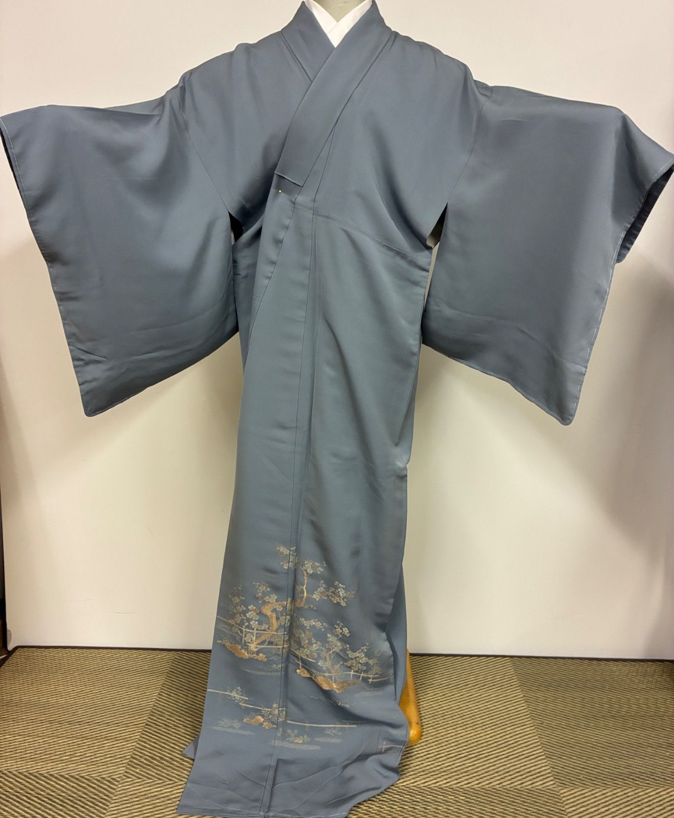 ゆったりサイズ　色留袖　金銀通し　梅の木　裄68cm