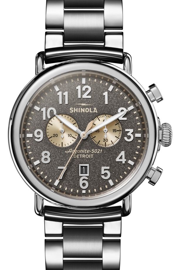 シャイノーラ レディース アクセサリー 腕時計 Shinola The Runwell Chrono Bracelet Watch 47mm Silver Grey Cream Silver クリーム