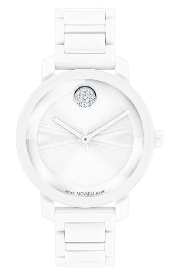 モバド メンズ アクセサリー 腕時計 Movado Bold Evolution 20 Bracelet Watch 34mm White ホワイト