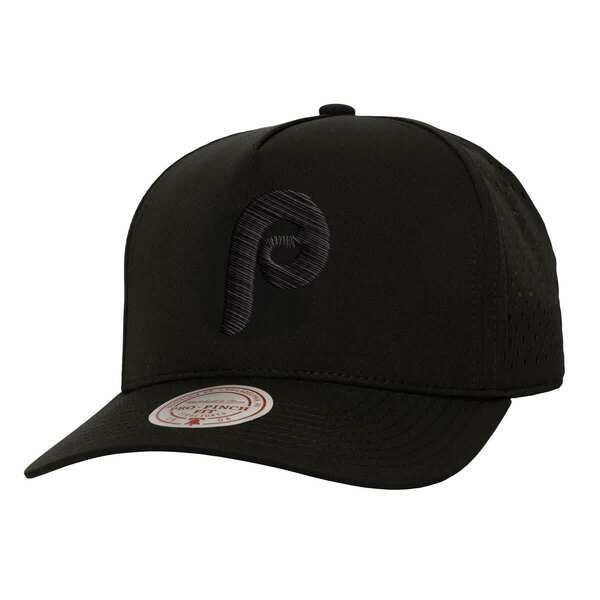 ミッチェルネス メンズ アクセサリー 帽子 Mens Mitchell Ness Black Philadelphia Phillies Perfect Icon Pro Pinch Snapback