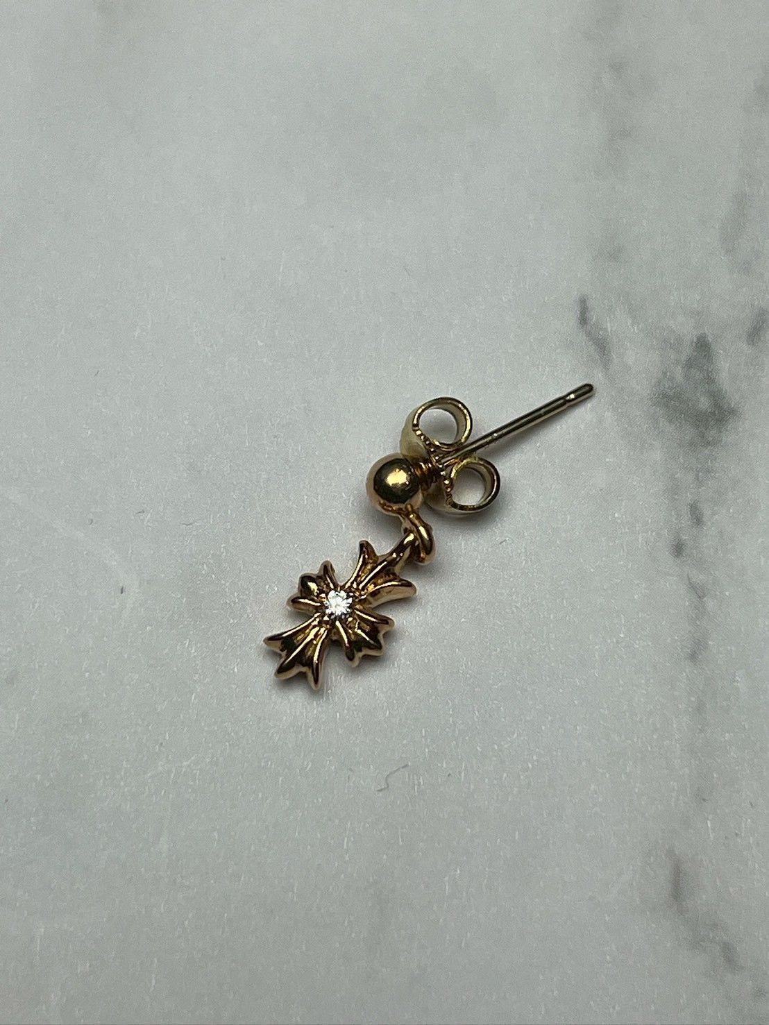 クロムハーツ　ピアス　22KタイニーECHプラス　DIA　ゴールド　AB品　2610