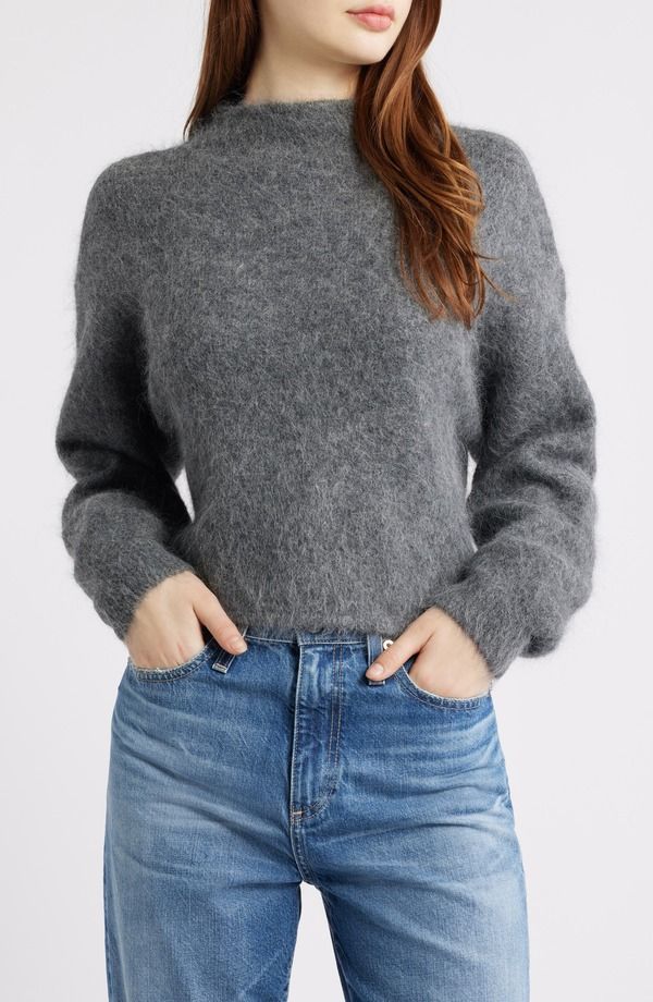 マリーン レイヤー レディース アウター パーカー・スウェット スタンドネック セーター Marine Layer Suri Alpaca Blend Funnel Neck Sweater Char