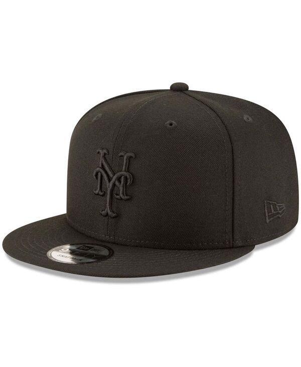 【送料無料】 ニューエラ メンズ 帽子 アクセサリー Mens Black New York Mets Black on Black 9FIFTY Team Snapback Adjustable H