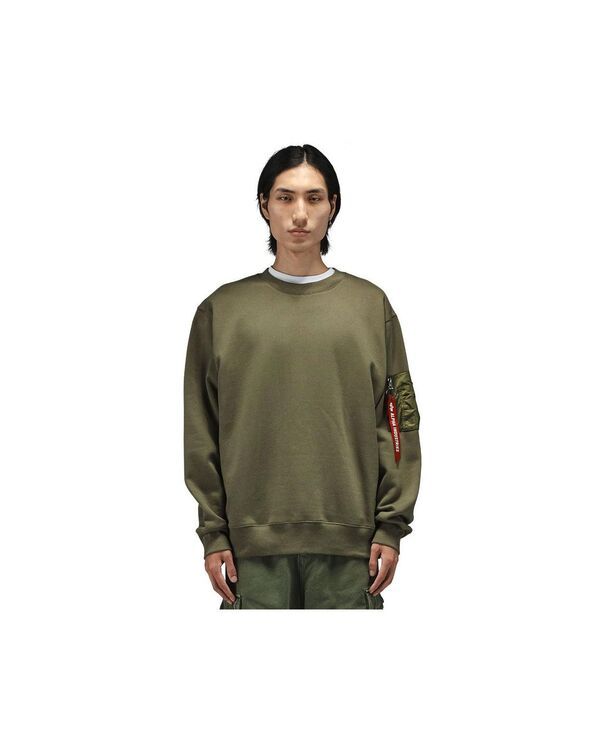 【送料無料】 アルファインダストリーズ メンズ ニット・セーター アウター Mens Utility Pocket Crewneck Sweater Og107 green