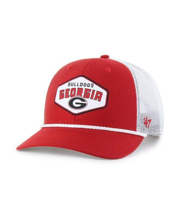 【送料無料】 47ブランド メンズ 帽子 アクセサリー Mens Red Georgia Bulldogs Ace Out Rope Adjustable Trucker Hat Red White