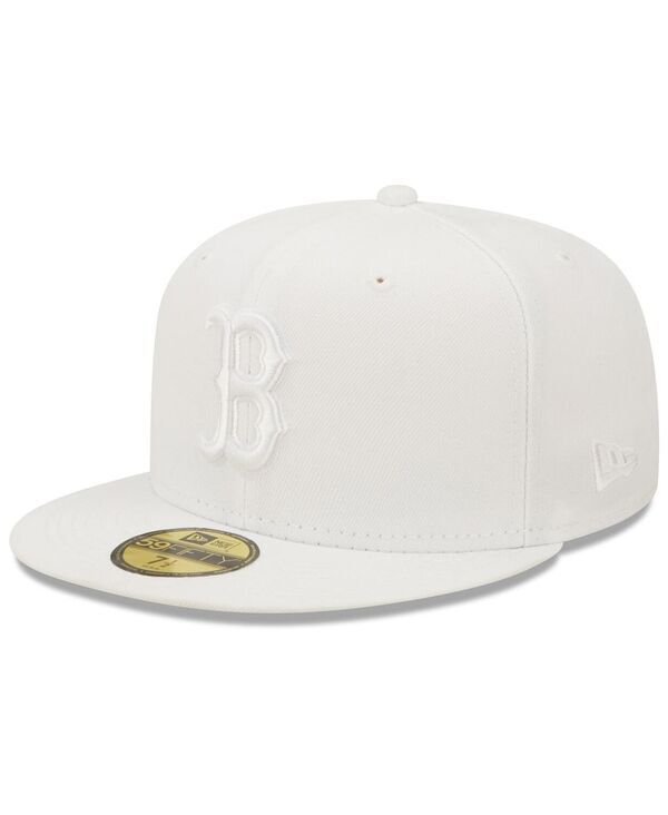 【送料無料】 ニューエラ メンズ 帽子 アクセサリー Mens Boston Red Sox White on White 59FIFTY Fitted Hat White