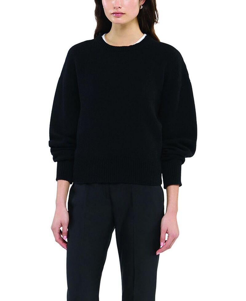 アナザー トゥモロー レディース アウター パーカー・スウェット シャツ ニット Another Tomorrow Cashmere Knit Sweatshirt Black ブラック 102,400円