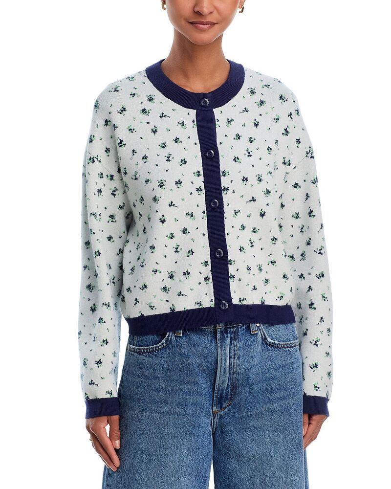 アクア レディース アウター カーディガン フラワー柄 フラワー AQUA Floral Cardigan Exclusive Blue Multi ブルー