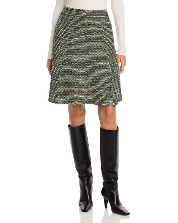 ミソック レディース ボトムスカート ツイード ニット Misook Tweed Knit Skirt Dark IvyMidnight UmberBiscottiBlack ブラック