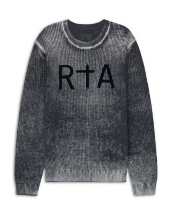 アールティーエー メンズ アウター ニット・セーター クルーネック RtA Ethan Black Glitch Crew Neck Sweater Black Glitch RTA ブラック 27,232円
