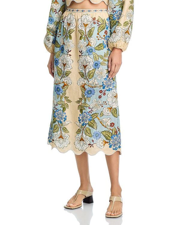 ファーム レディース ボトムスカート プリント ミディ リネン FARM Rio Garden Scarf Print Linen Midi Skirt Garden Sca 39,520円