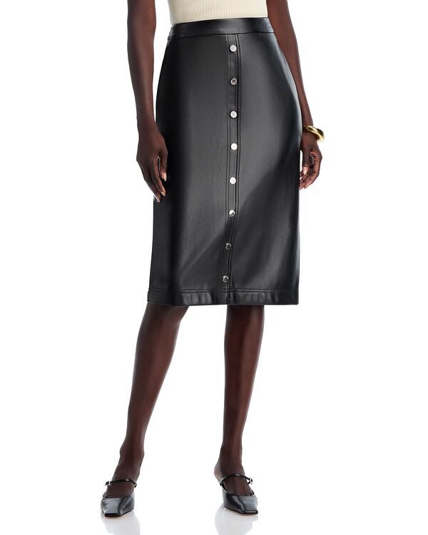 エリータハリ レディース ボトムスカート ミディ レザー フェイクレザー Elie Tahari Themberly Faux Leather Midi Skirt Noir