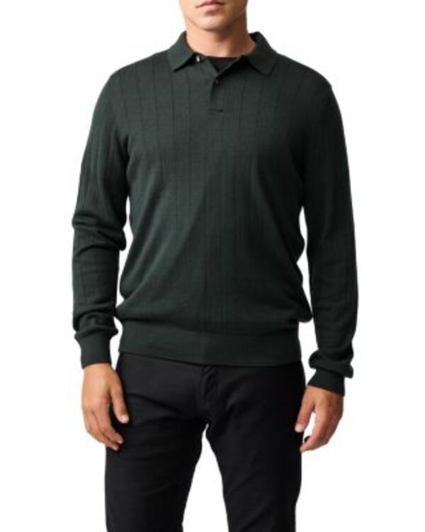 ロッドアンドグン メンズ アウター ニット・セーター ポロシャツ ウール Rodd Gunn Murdoch Textured Wool Polo Sweater Forest フォレスト 22,960円