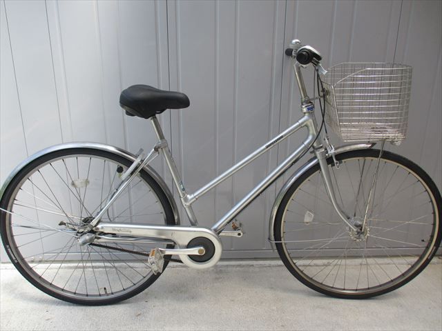 F319★整備済み★完成車発送★中古シティ自転車【ブリヂストン　シングルスター 27インチ　シルバー　ベルト 】