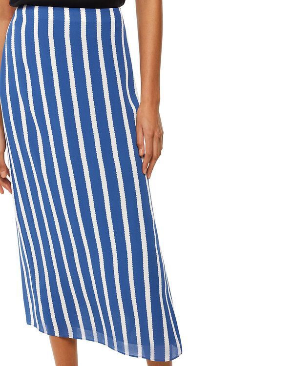 ホイッスルズ レディース ボトムスカート ミディ Whistles Crinkle Stripe Midi Skirt Blue Multi ブルー