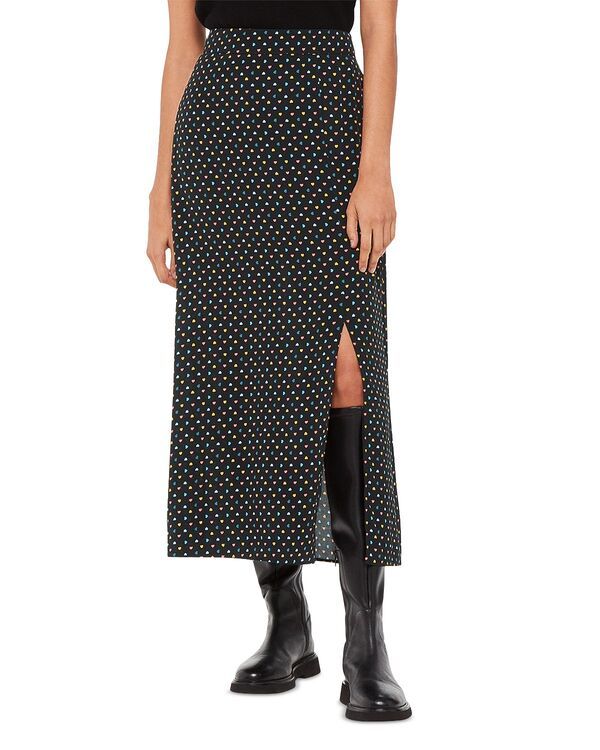 ホイッスルズ レディース ボトムスカート ミディ Whistlescattered Hearts Midi Skirt BlackMulti ブラック