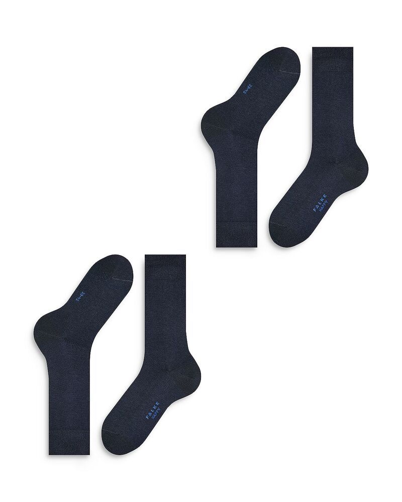 ファルケ メンズ アンダーウェア 靴下 Falke Happy Crew Socks Pack of 2 Dark Navy ネイビー