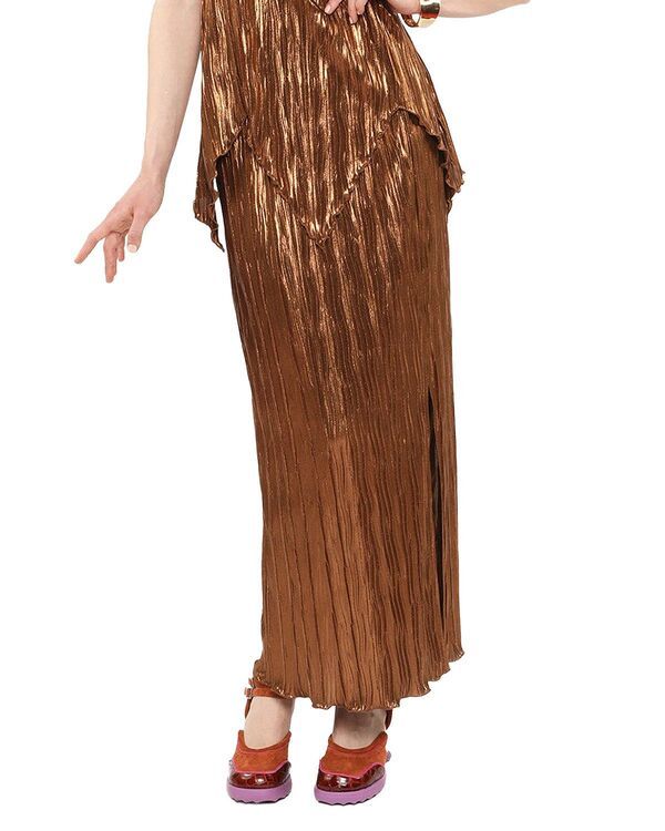 アナスイ レディース ボトムスカート Anna Sui Fortuny Pleatskirt Bronze