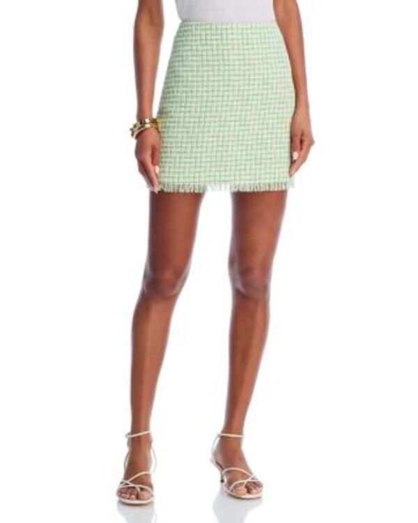 アクア レディース ボトムスカート ミニ ツイード AQUA Tweed Mini Skirt WhiteGreen ホワイト
