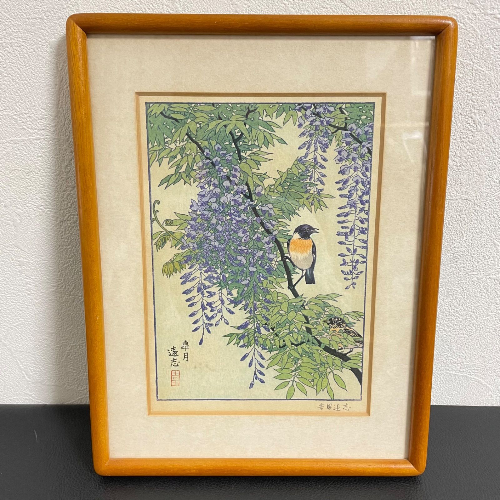 吉田遠志 日本画 葉月 花と鳥 吉田遠志 花鳥ごよみシリーズ 皐月(5月) 葉月(8月) 額装・認定書付き