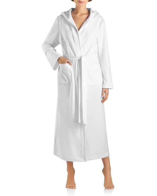 ハンロ レディース アウター パーカー・スウェット プラスサイズ Hanrobe Selection Plushooded Long Robe White ホワイト