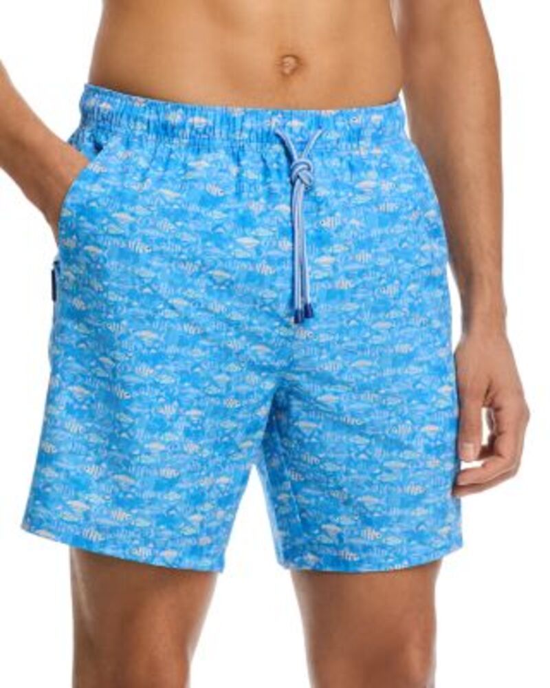 Peter Miller Mens Swimsuit Shorts Peter Millar Sunfish 7 Swim Trunks Marina Blue Blue