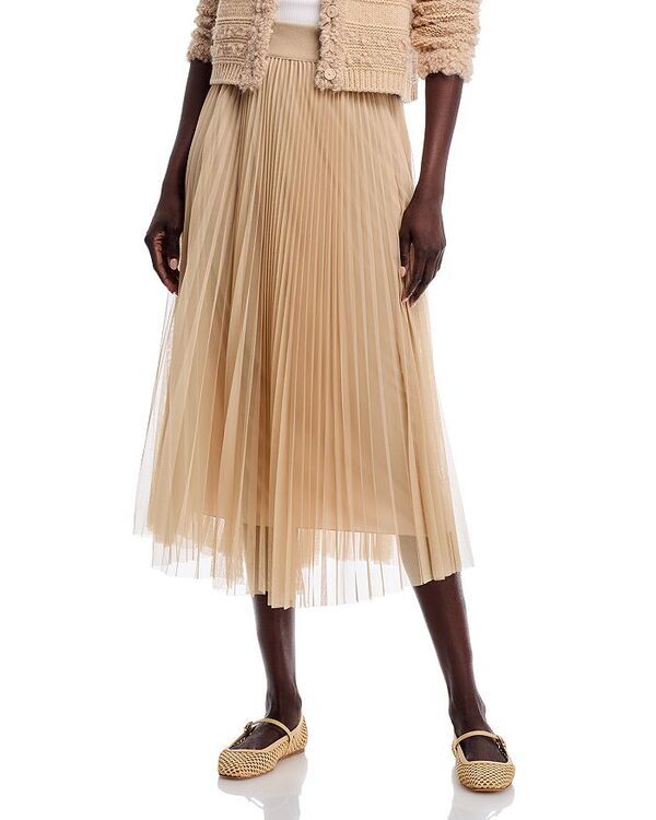 ファビアナ フィリッピ レディース ボトムス スカート チュール プリーツ Fabiana Filippi Pleated Tulle Skirt Medium Beige ベージュ 168,400円