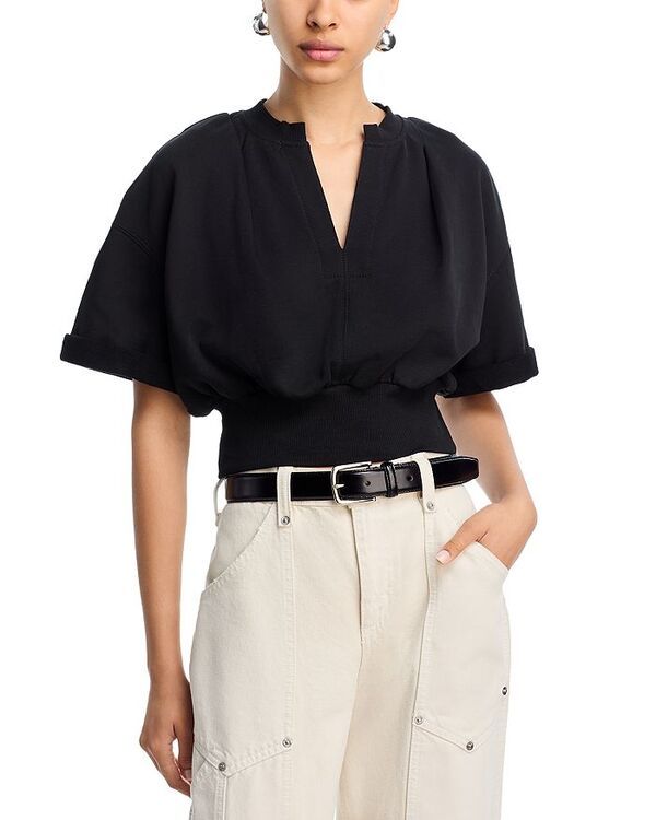 スリーワンフィリップリム レディース アウター パーカー・スウェット スウェット シャツ クロップド 31 Phillip Lim Short Sleeve Cropped Sweatshirt Bl