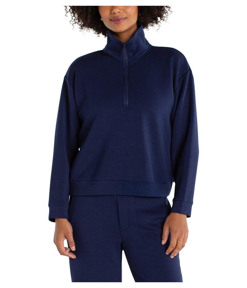 リヴァプール ロサンゼルス レディース アウター パーカー・スウェット ハーフジップラスサイズ セーター Liverpoolos Angeles Plush Comfor Half Zipopover