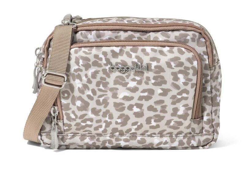 バッガリーニ メンズ バッグ Baggallini Trifecta Rfid Wallet Crossbody Mocha Cheetah P モカ