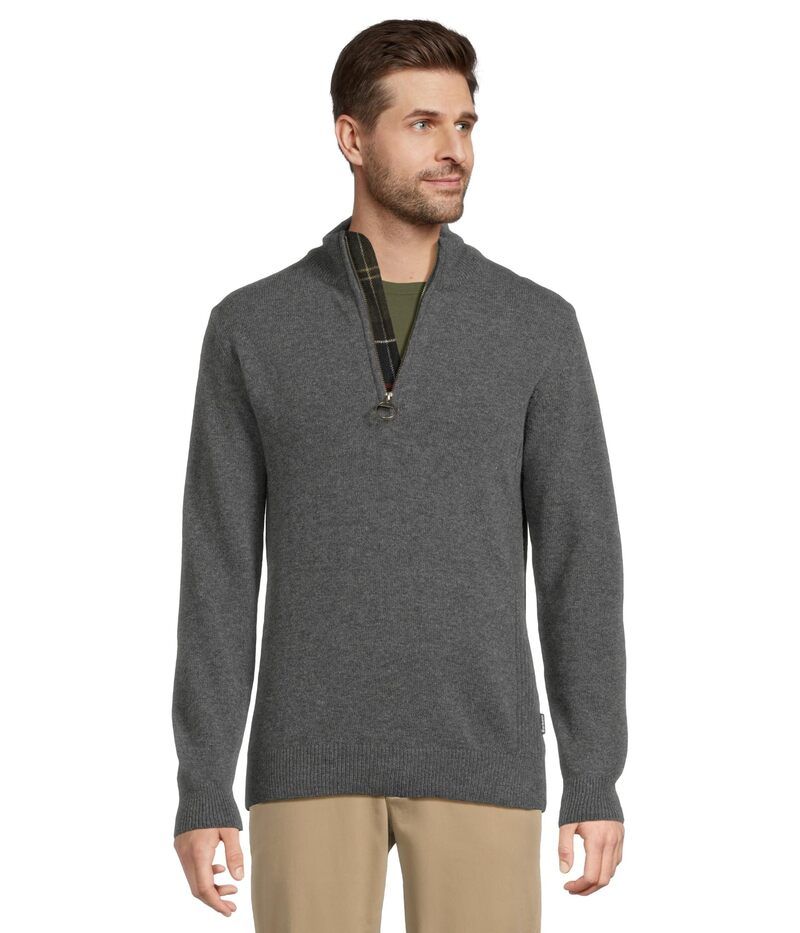 バブアー メンズ アウター ニット・セーター Barbour Holden 12 Zip Knitted Jumper Mid Grey Marl グレー 22,260円