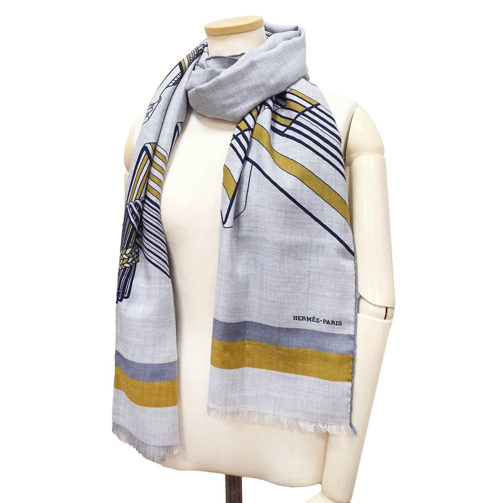 エルメス SANGLES EN ZIGZAG ジグザグのサングル カシミヤ70% シルク30
