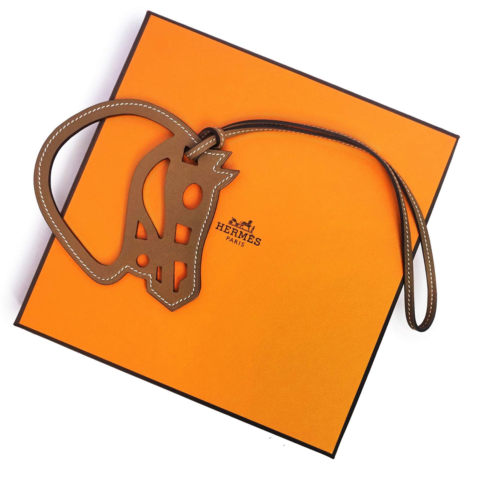 HERMES - ■極美品■ HERMES エルメス スイフトXヴォーバトラー パドック ボンベイ レザー キーホルダー バッグチャーム ブラウン系 FJ0288 エルメス パドック シュバル ヴォースイフト ブラウン バッグチャーム