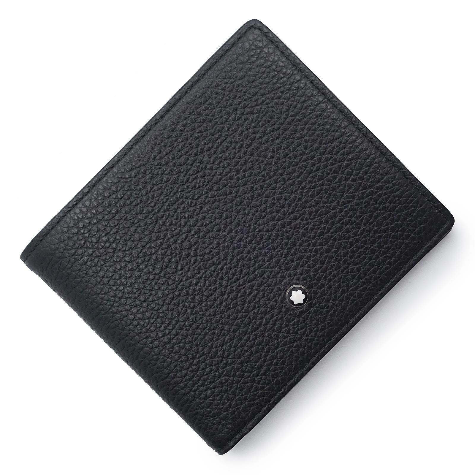 モンブラン MB126250 マイスターシュテュック 6cc ウォレット ソフトグレインカーフ ブラック 二つ折り財布 札入れ レザー シルバー金具 箱付 MONTBLANC（新品・未使用品）