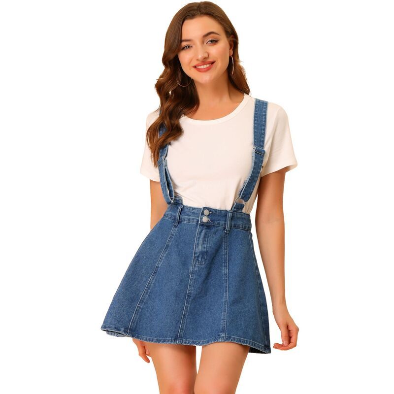 アレグラ ケー レディース ボトムスカート A ライン ミニ コットン ALLEGRA K Womens Washed Cotton Button Front A Line Casual Mini S