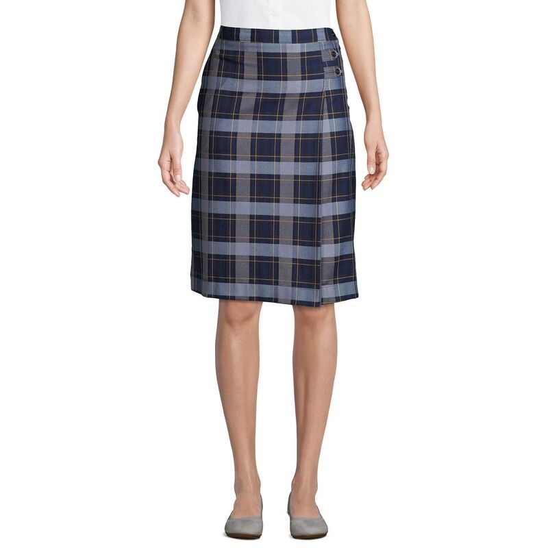 ランズエンド レディース ボトムスカート A ライン Womens Lands End Plaid Below the Knee Aline Skirt Classic Navy Plaid ネイビー 9,086円