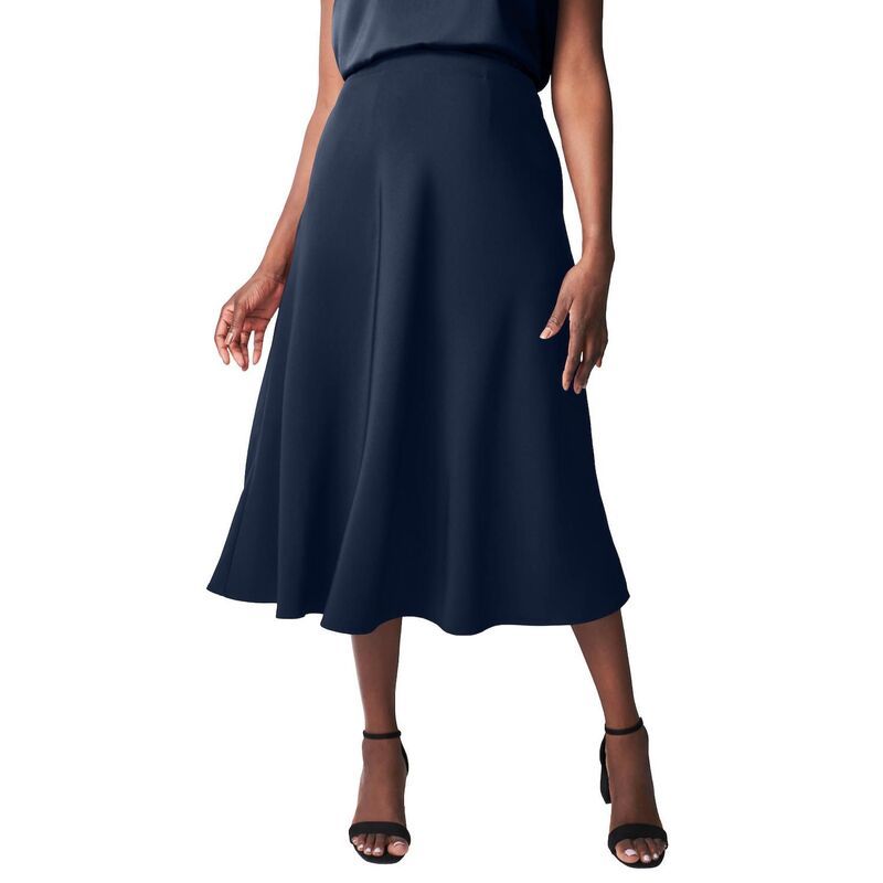 ジェシカロンドン レディース ボトムスカート プラスサイズ Jessica London Womens Plusize BiStretch Swing Skirt Navy ネイビー