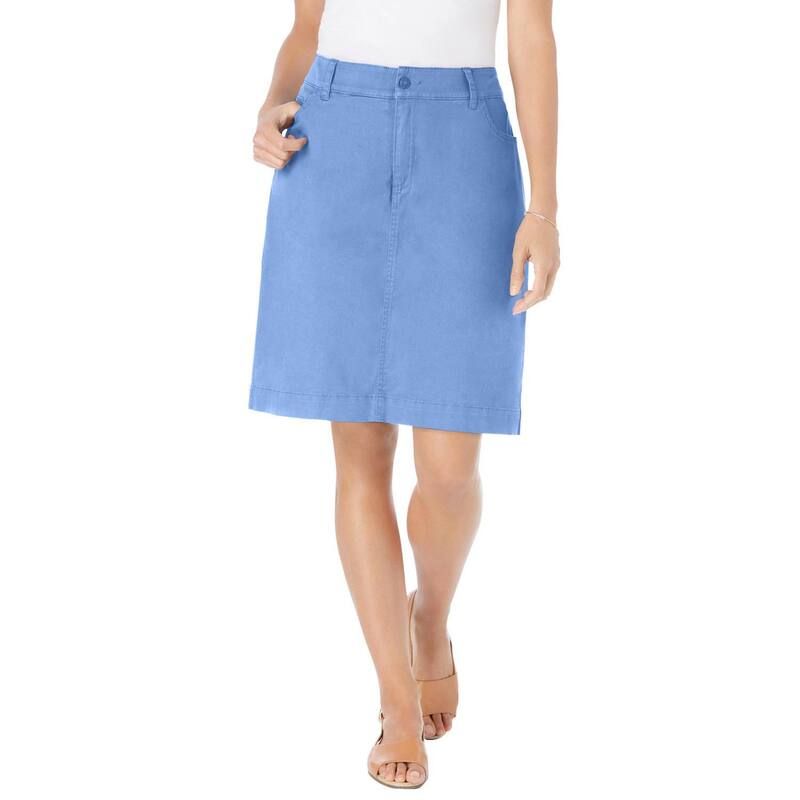 ウーマン ウィズイン レディース ボトムスカート プラスサイズ Woman Within Plusize Adjustable Waist Chino Skort French Blue ブルー